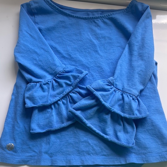 Lilly Pulitzer Other - Lily Pulitzer Blue Ruffle Sleeve Kids Top